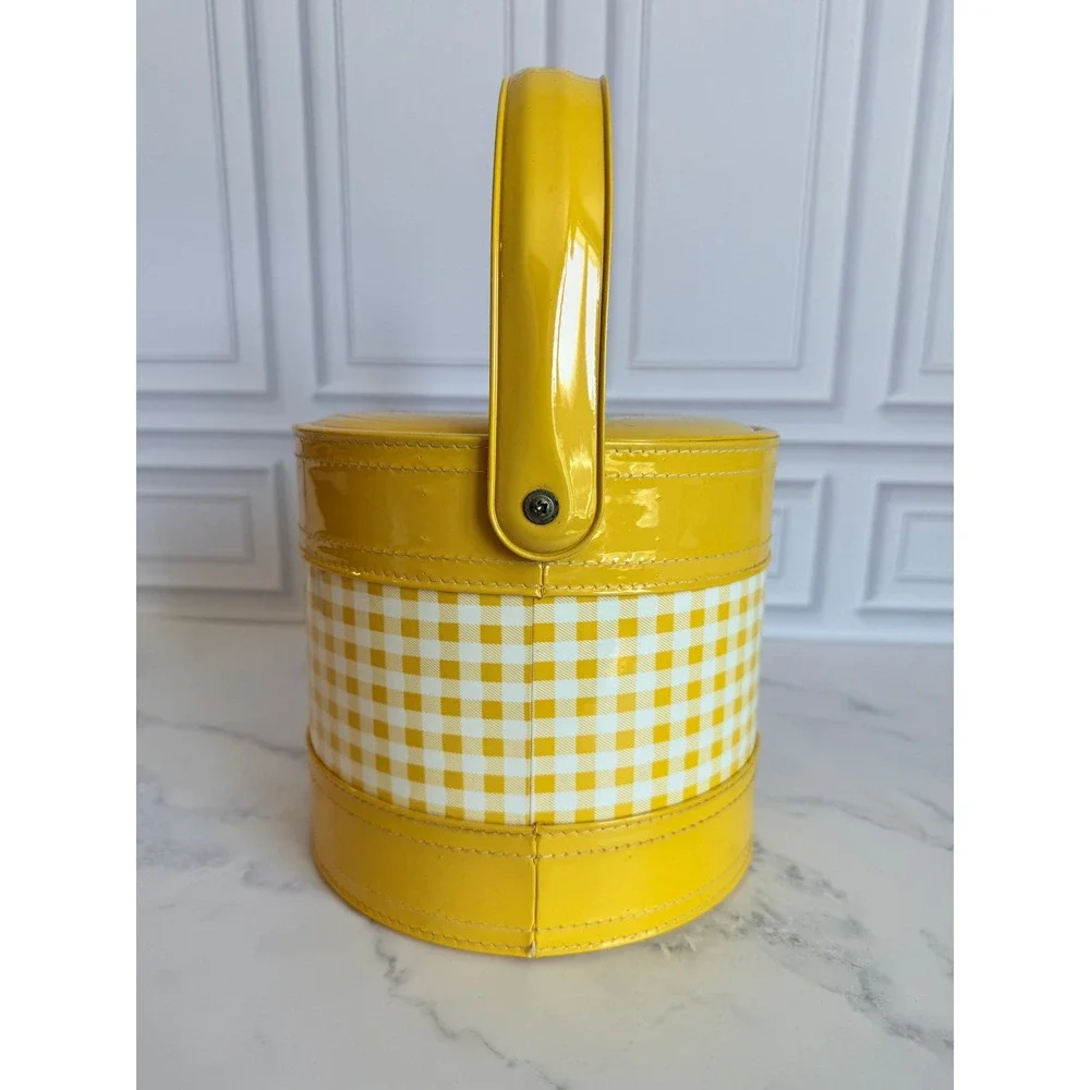 VTG 1950s Georges Briard MCM Retro Yellow Gingham Vinyl 7